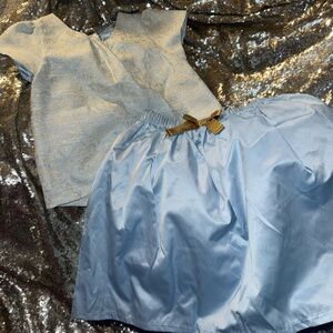 Genuine Kids Light Blue Dress with Gold Accents